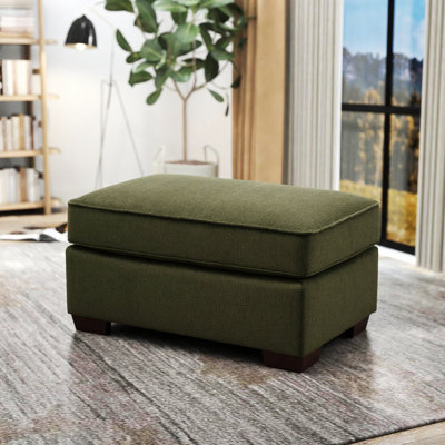 Maelia Living Room Ottoman with Mosswood Chenille Upholstery