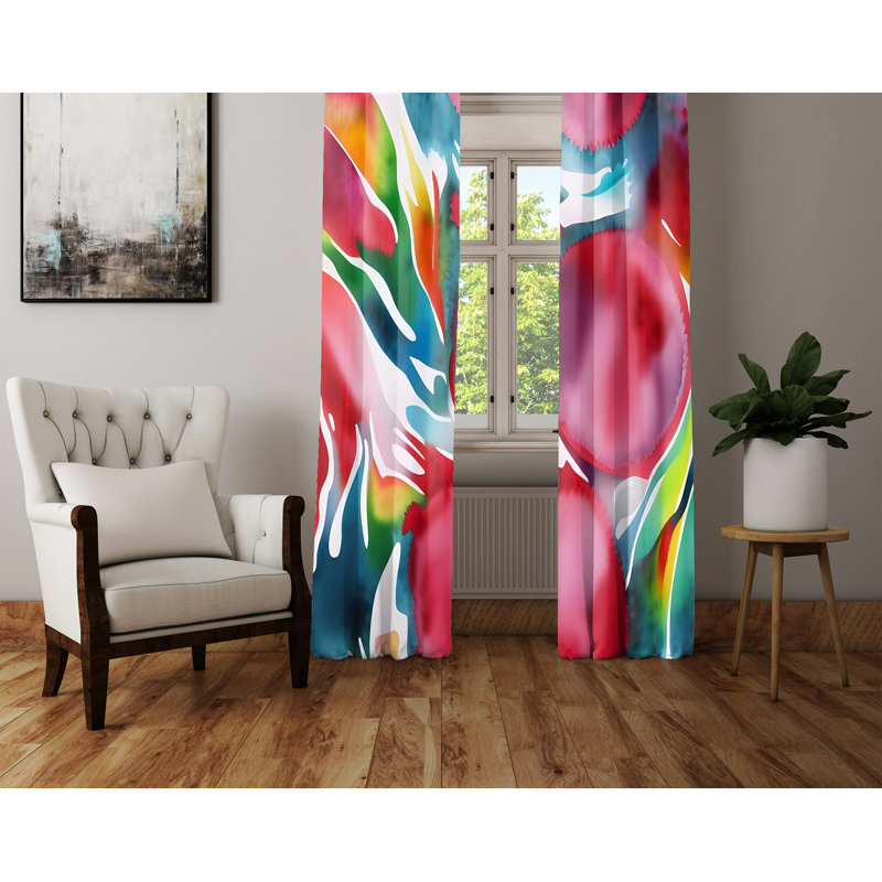 Paire de rideaux semi-transparents en polyester Deadre, L 40 po x L 52 po