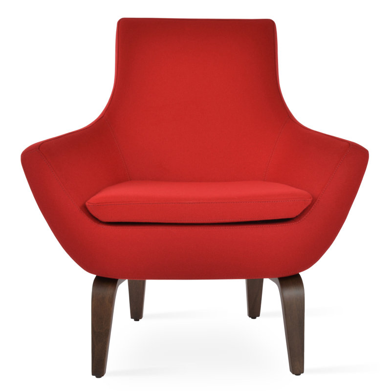 Lakewood Upholstered Accent Chair, Red Wool