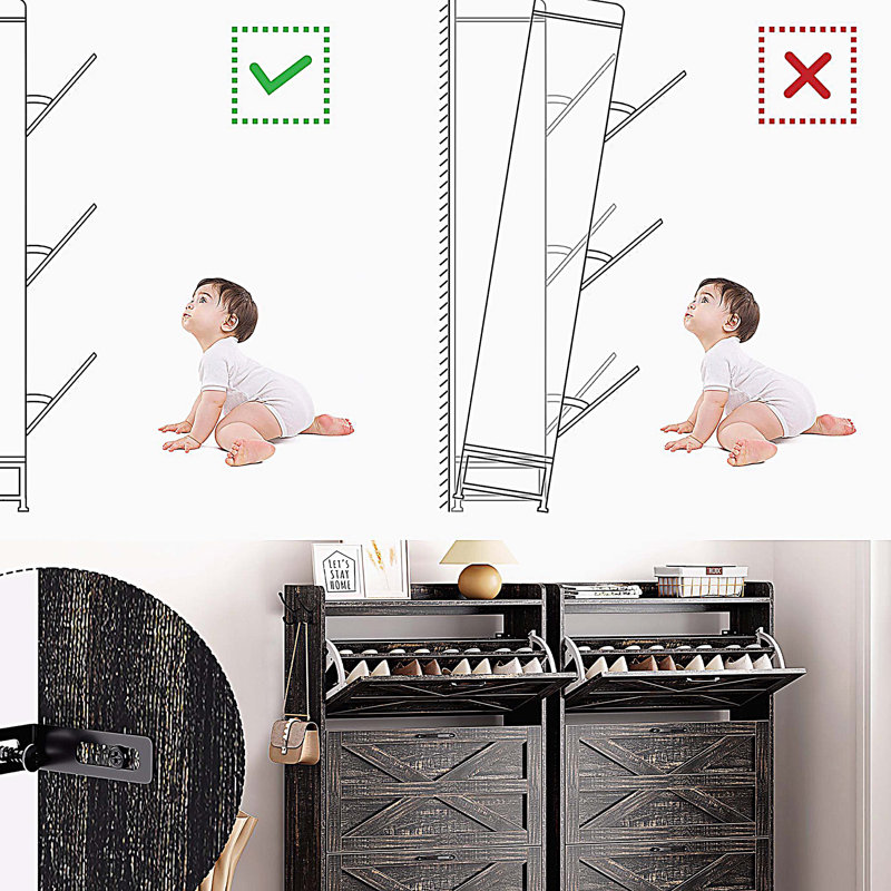 Entryway Shoe Cabinet, Large Capacity Shoe Rack