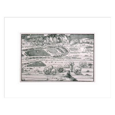 Démonstration de mesures défensives pour protéger une ville contre une armée assiégeante, détail à droite d'une plaque de «Teaching about the Fortification of Towns Castles and Places» par Albrecht Dürer - Impression Giclée encadrée