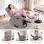 Fauteuil inclinable à bascule moderne pivotant avec poches, fauteuil inclinable à bascule oscillant à 360 °, capacité de 300 lb, fauteuil d'appoint peu encombrant pour salon, appartement