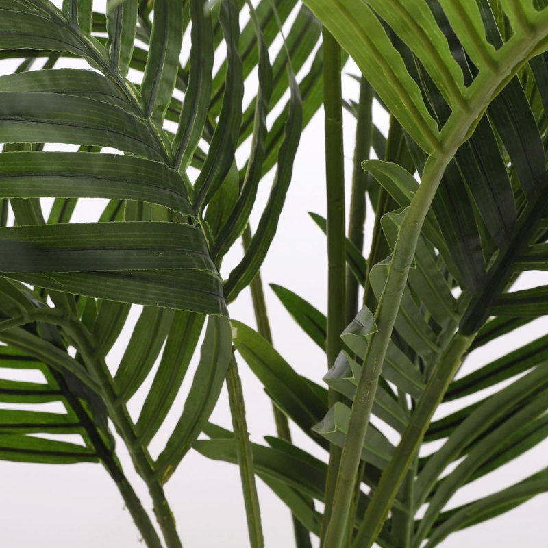 Faux Palm Plant in Plastic Pot, 110cm H x 100cm W x 100cm D