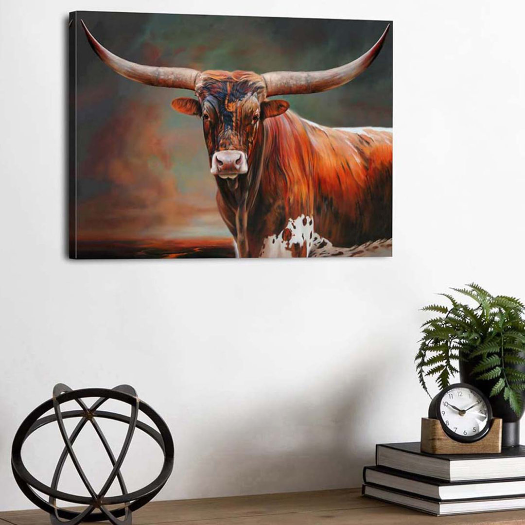 40*60,Wall Art Farmhouse Cow Pictures Wall Decor Texas Longhorn Canvas Pictures Western Country Animal Prints Modern.