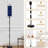  68.5" Standing Floor Lamp Mystical Underwater Ocean Scene Whales Dolphins Jellyfish Dimmable Metal Pole Lamp with Linen Lampshade LED Bulb Included