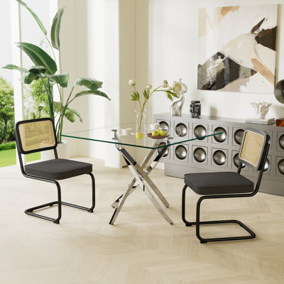 36in Square Glass Top Dining Set