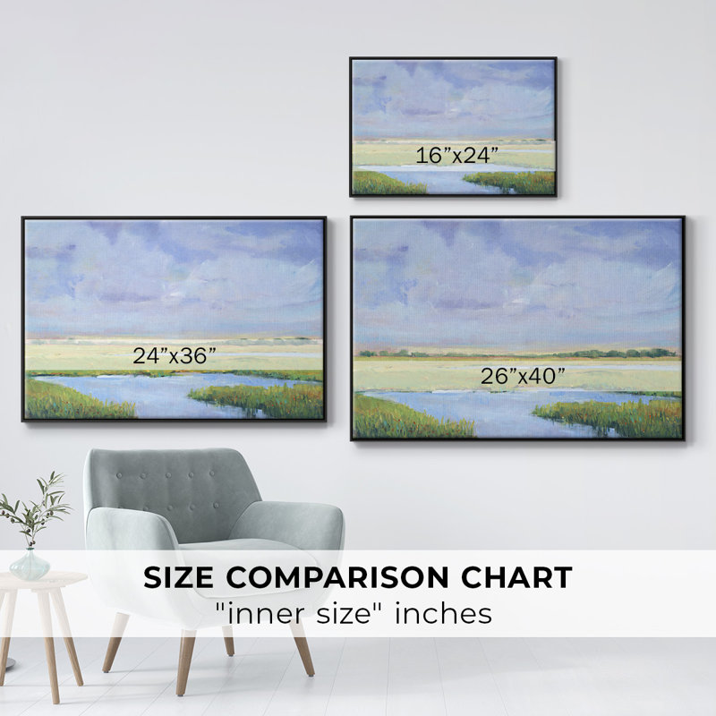 " Summer Marsh I ", Black, 27" H x 41" W x 2" D