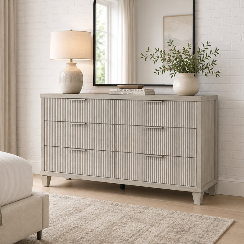 Commode 6 tiroirs Aurelin, Anti-blanc