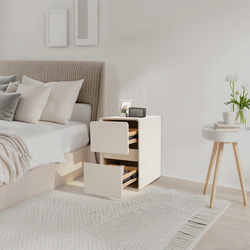 Table d'appoint avec armoire de rangement à 2 tiroirs 15,75 po (P) * 11,81 po (l) * 18,9 po (H)