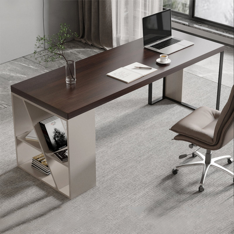 Bureau d'écriture Kayenat, Beige / noir, H 29,52 po x l 70,86 po x P 23,62 po