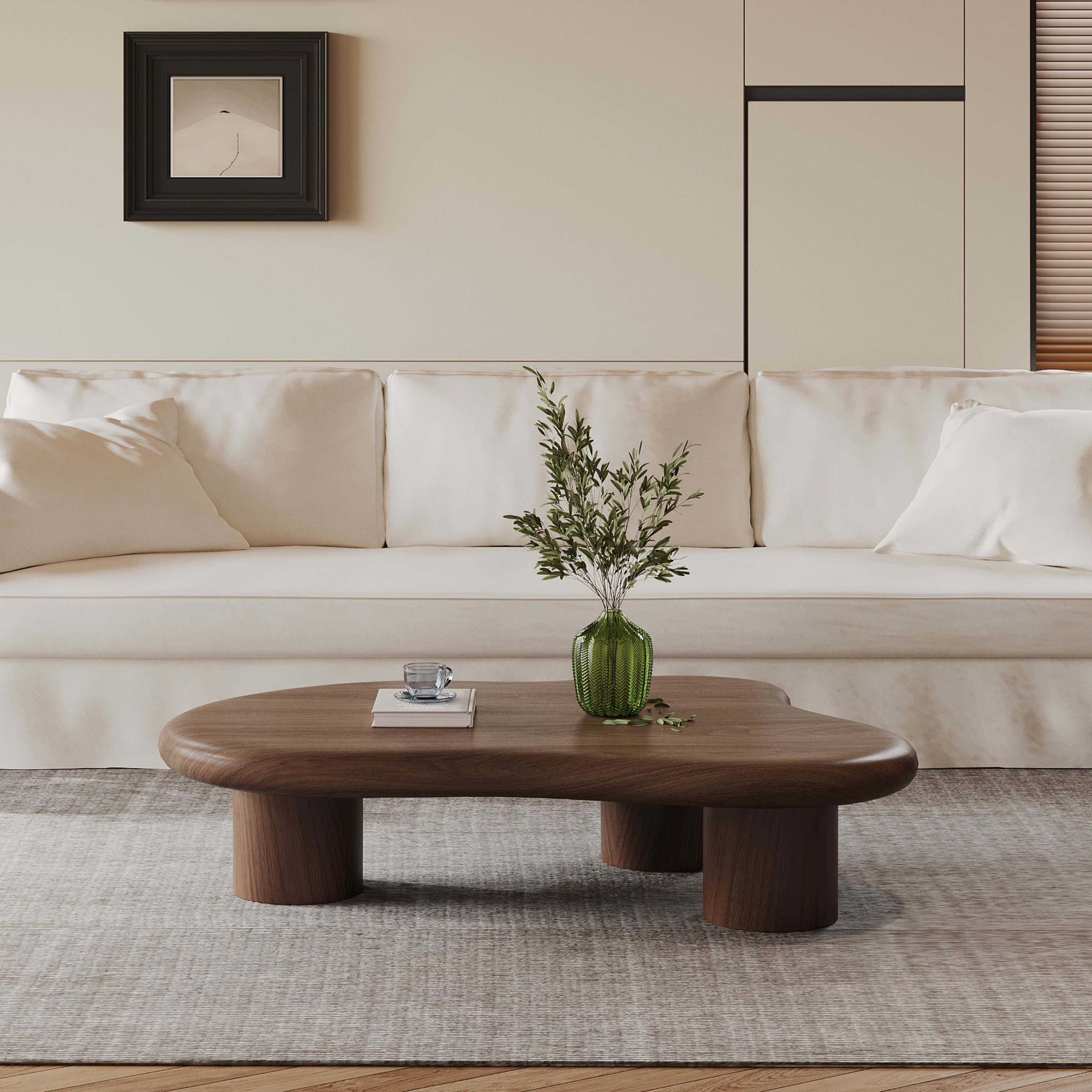 Corrigan Studio® 48'' Cloud Shaped Coffee Table, Modern Irregular Oval ...