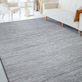 Hand Knotted Area Rug in Silver/Beige