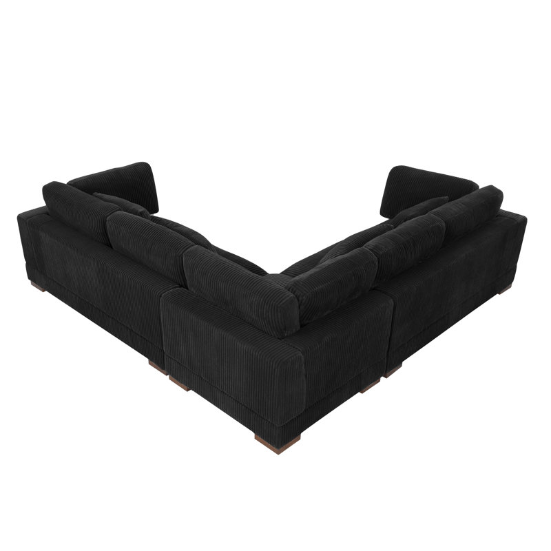 Bluehaven Chaise, Black Corduroy