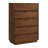 Collins 36" Five Drawer Tall Dresser In Natural Walnut