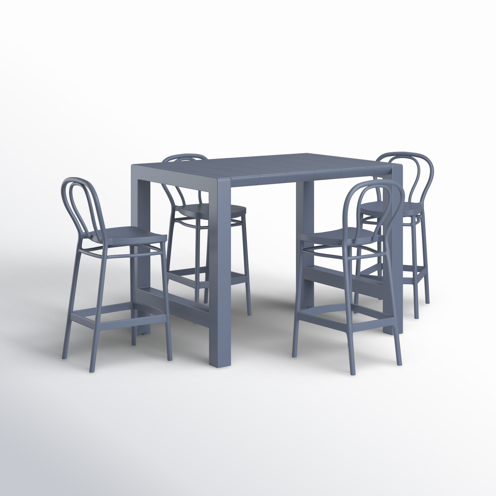 Farrah 39" Patio Dining Set, Dark Gray