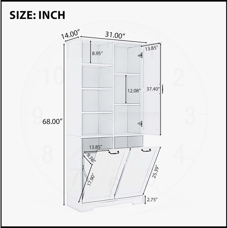 Armoire de salle de bain autoportante polyvalente avec plusieurs options de rangement et un design élégant, Noir