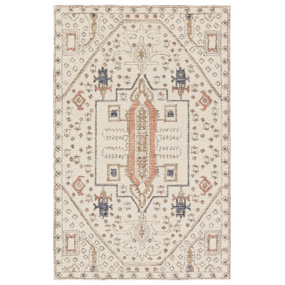 Murphie Handmade Medallion Ivory/Red Area Rug