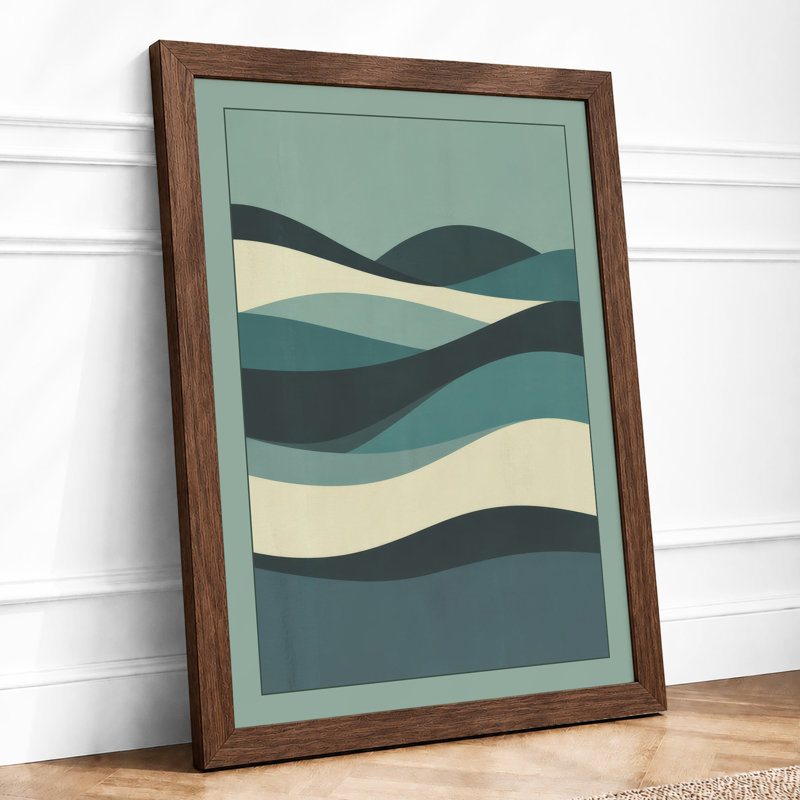 Flowing Waves Minimalist - Print, Walnut, A1 - 84.1 x 59.4 cm