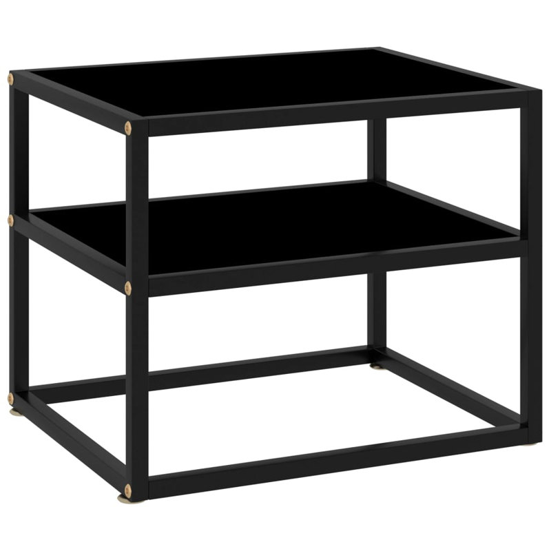 Massimo 50cm Glass Top Console Table, Black