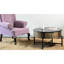 Table basse moderne avec aspect rustique - bois de manguier et base en fer robuste de style contemporain avec rangement pratique