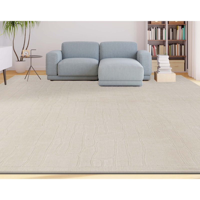 Tapis en viscose blanc cassé