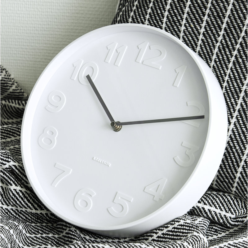 Metal Wall Clock, Large, White