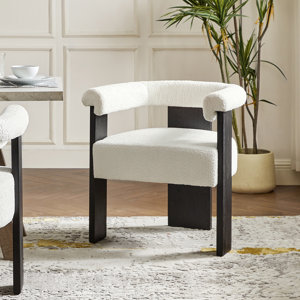 Bryla Modern Boucle Dining Chair with Solid Wood Legs