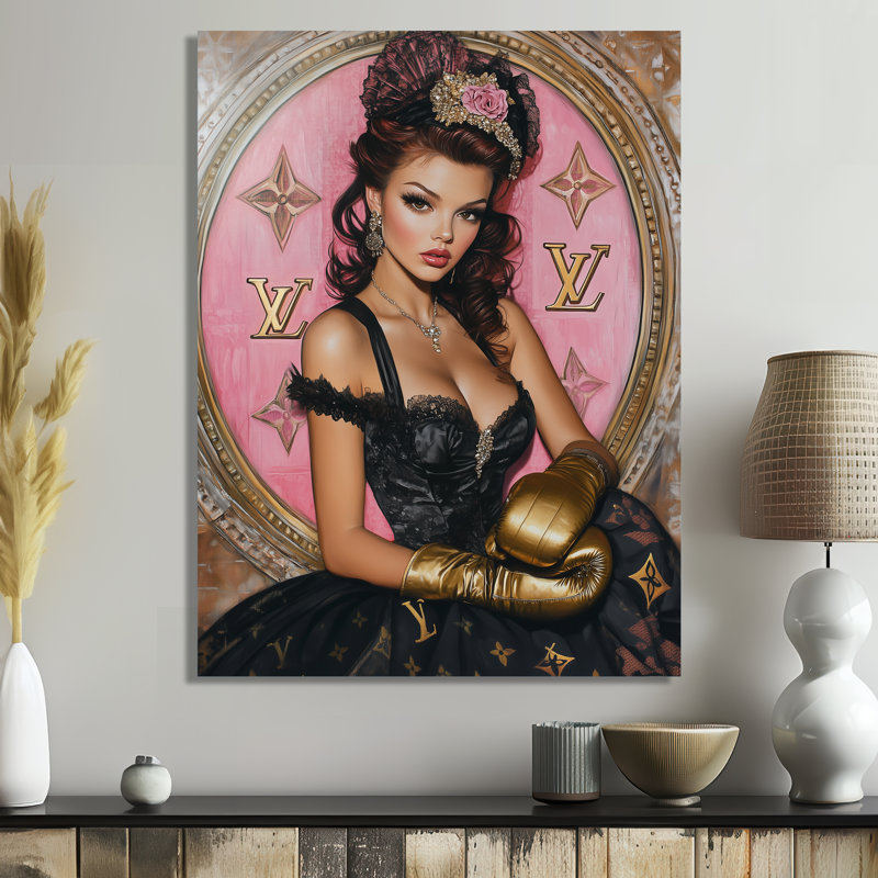 Pin Up With Poutty Lips - Art mural femme cabaret, Toile encadrée blanche avec une seule photo, H 40 po x l 30 po x P 1,5 po