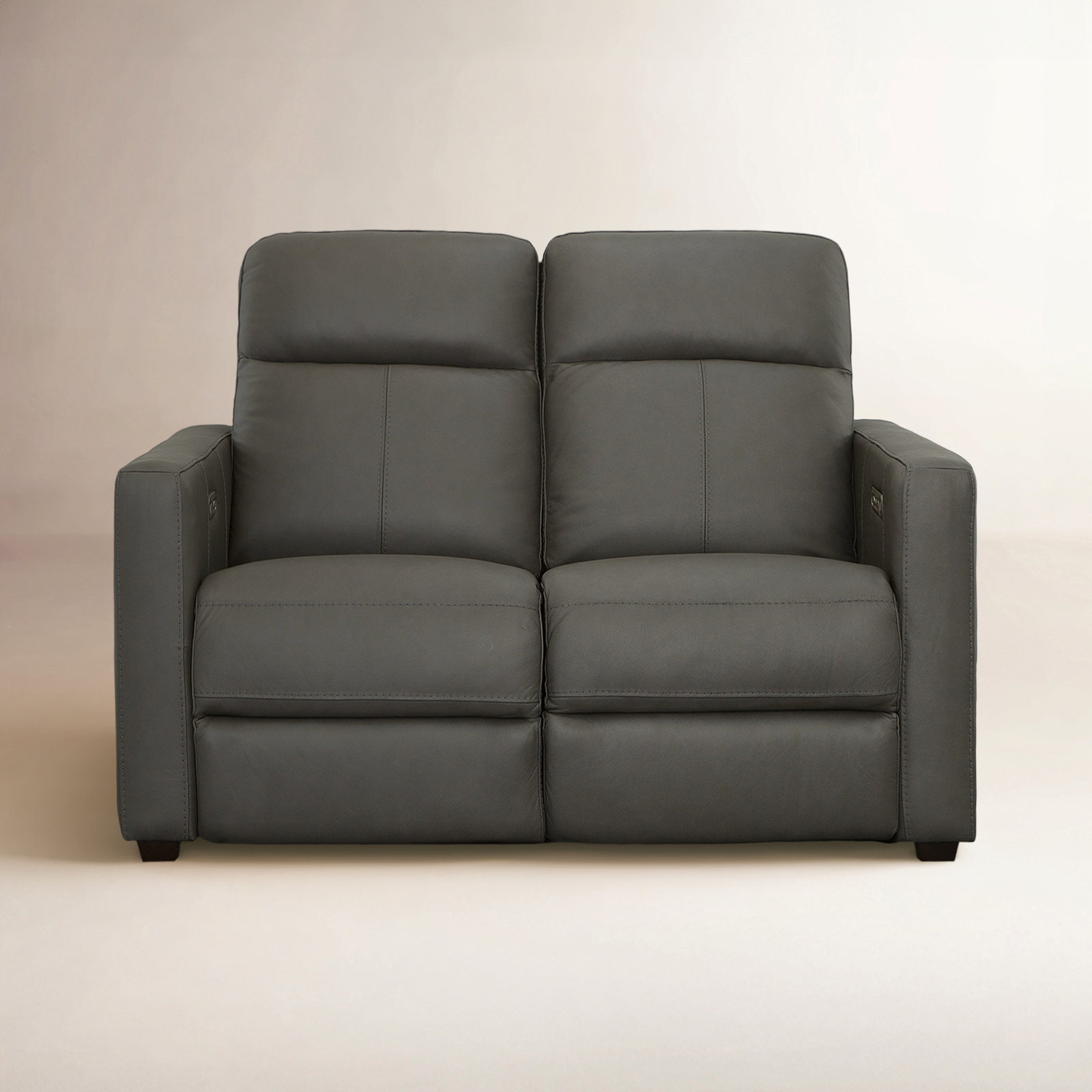 Broadway 57" Upholstered Reclining Loveseat, Shale Leather Match