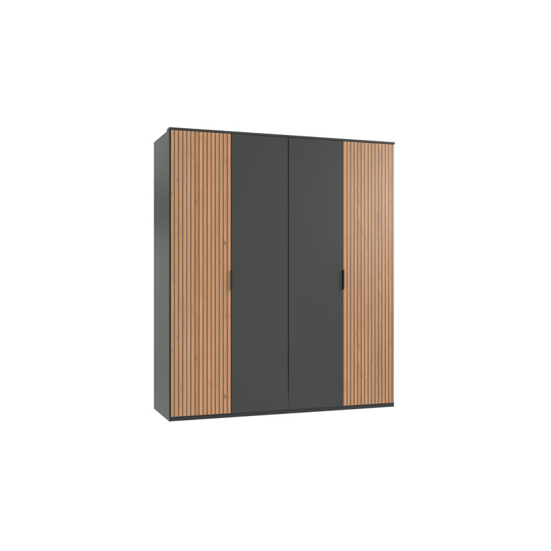 Nakeena 4 Door Manufactured Wood Wardrobe, Wood/Black