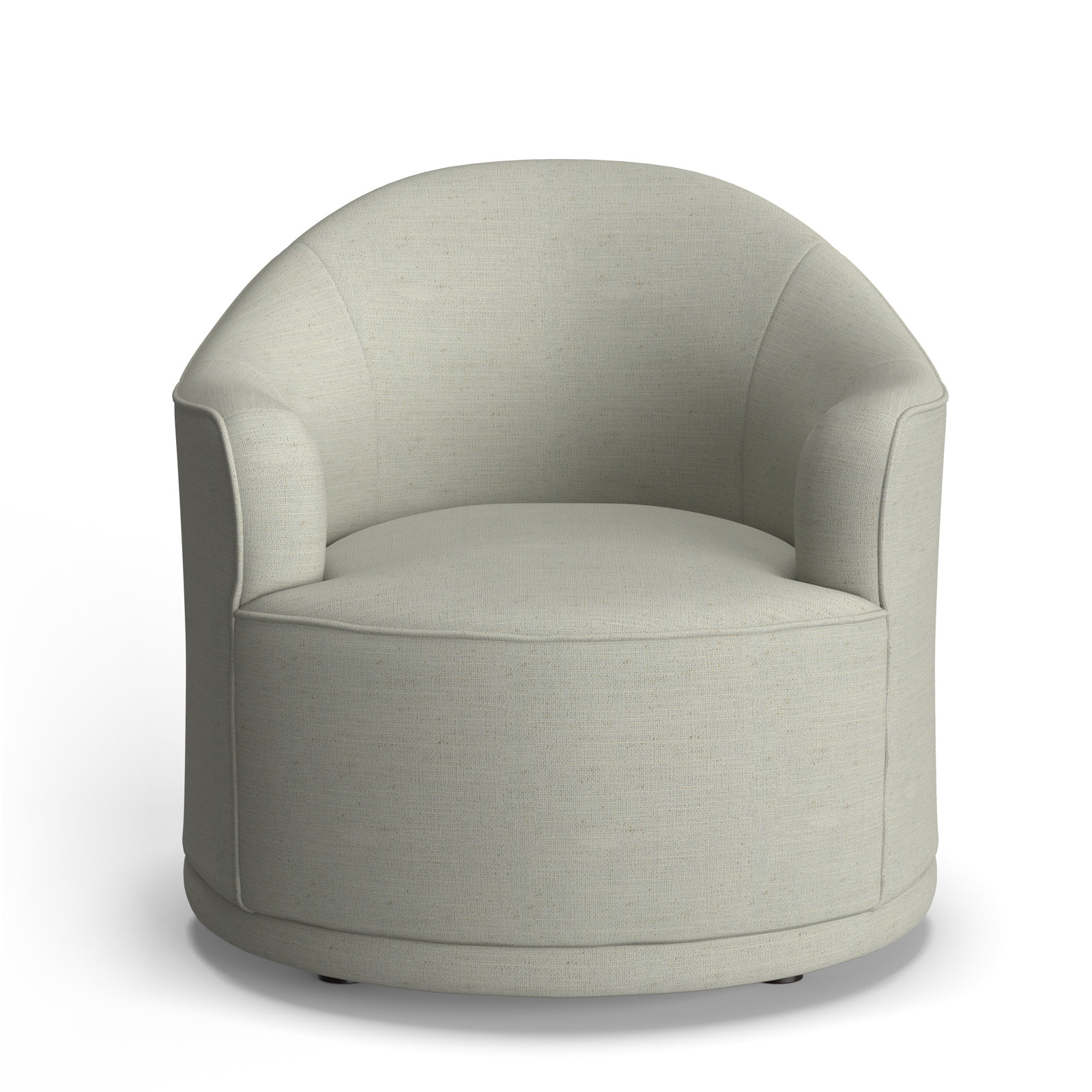 Upholstered Swivel Barrel Chair, Cloud Performance Basketweave