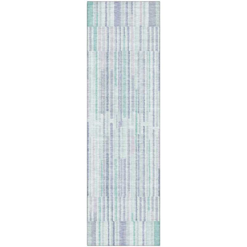 Premium Machine Washable Mayfield AMF2102 Striped Rug, 2'3" x 7'6" Runner, Khaki