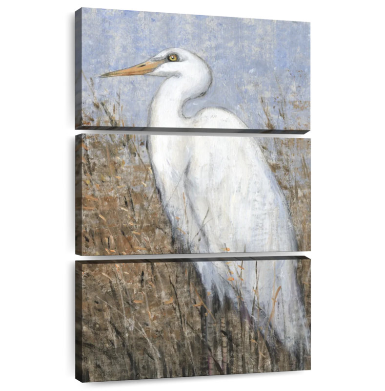 Brampt White Heron II, 65" H x 42" W