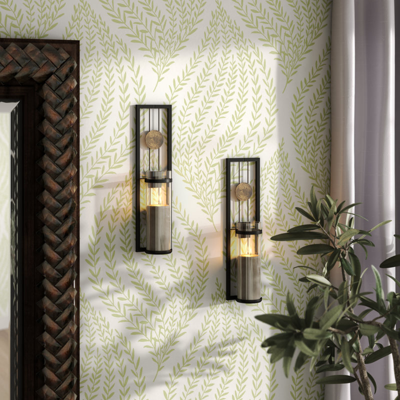 2 Piece Metal Wall Sconce Set, 16" H x 4" W x 3.5" D