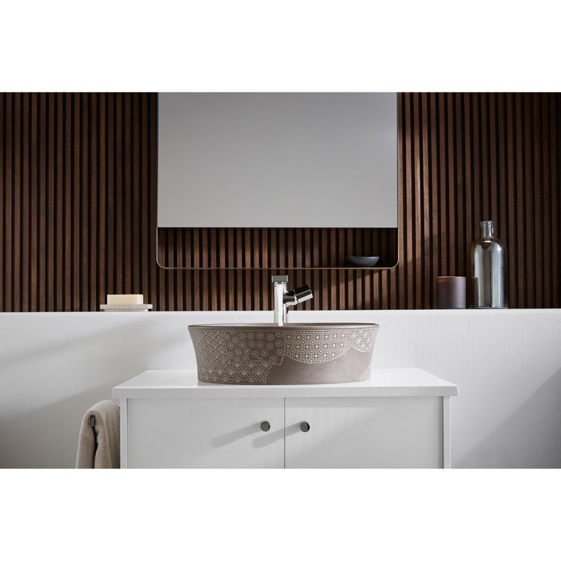 KOHLER Kensho, ARTIST EDITIONS Round Vessel Bathroom Sink, Gray Foussana