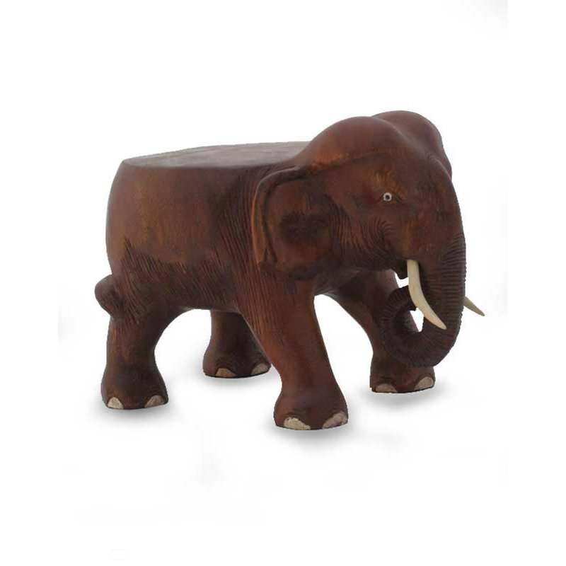 Figurine de support en bois thaï éléphant Mer