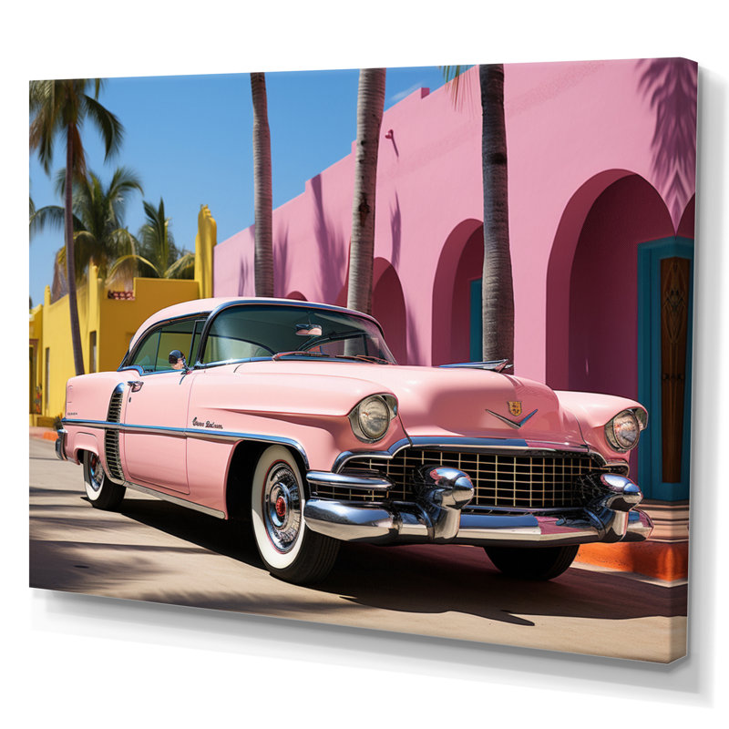 Miami Miami Cadillac IV - Transport, reproduction d'art mural, H 30 po x l 40 po x P 1,5 po, Toile tendue