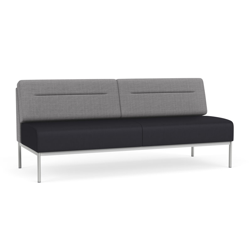 Canapé Darsey, Sans alimentation, Gris chambray; noir Patriot Plus, Argent argent