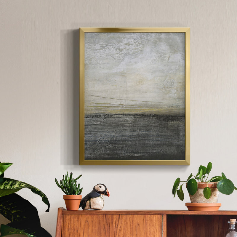 Misty Landscape I - Toile encadrée de qualité supérieure - prête à être accrochée