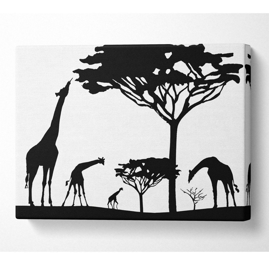 Giraffe Silhouette - Kunstdrucke auf Leinwand