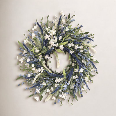 24" Handcrafted Lavender Berry No Holiday Wreath