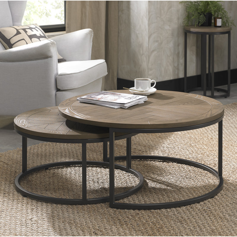 Arelle Frame Coffee Table, Brown, Black