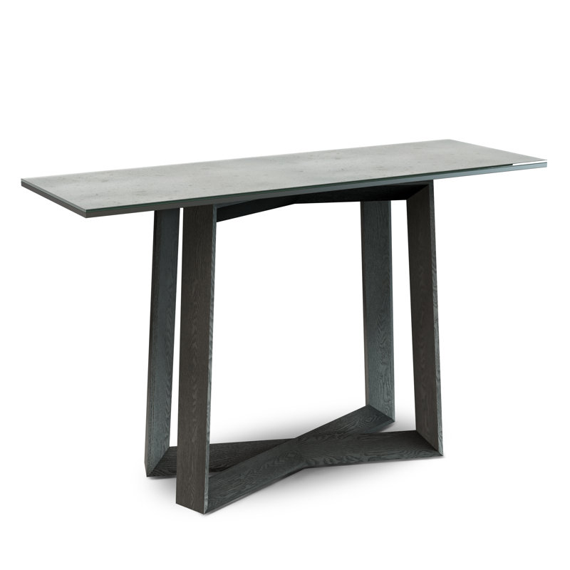 Caydance Glass Top Console Table, 73.1cm H x 120cm W x 40cm D