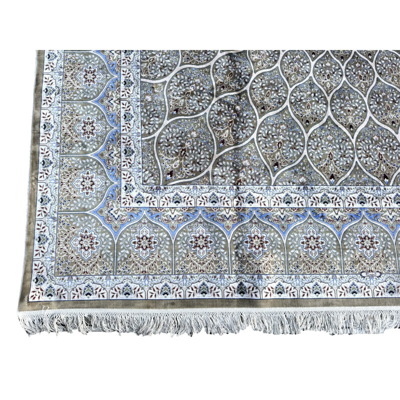 Tapis rectangulaire en soie touffeté à la machine
