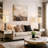 Calum 25 in. Modern Metal Marble For Bedroom Living Room Bedside Desk Nightstand Single Table Lamp With Linen Drum Shade-1490174983