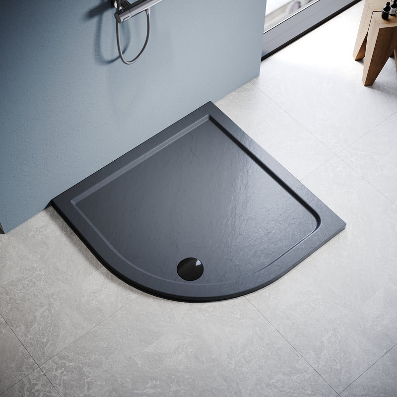 80W*80Dcm Quadrant Single Shower Base in Grey with Low-Profile Aesthetics Design and Non-Slip FeatureQuadrant Single Shower Base in Grey with Low-Profile Aesthetics Design and Non-Slip Feature