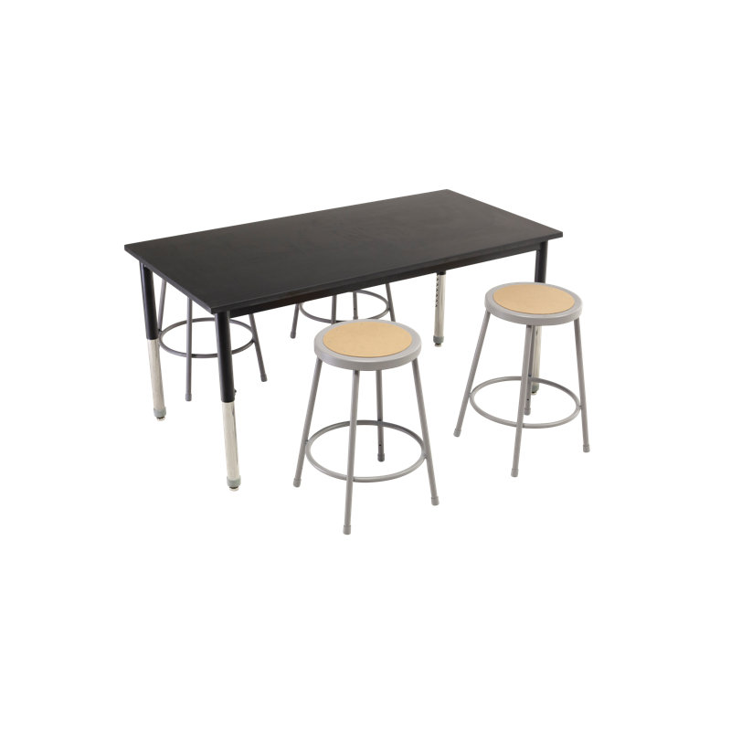 Table de chevet en résine époxy, H 38 po x l 48 po x P 24 po, Noir