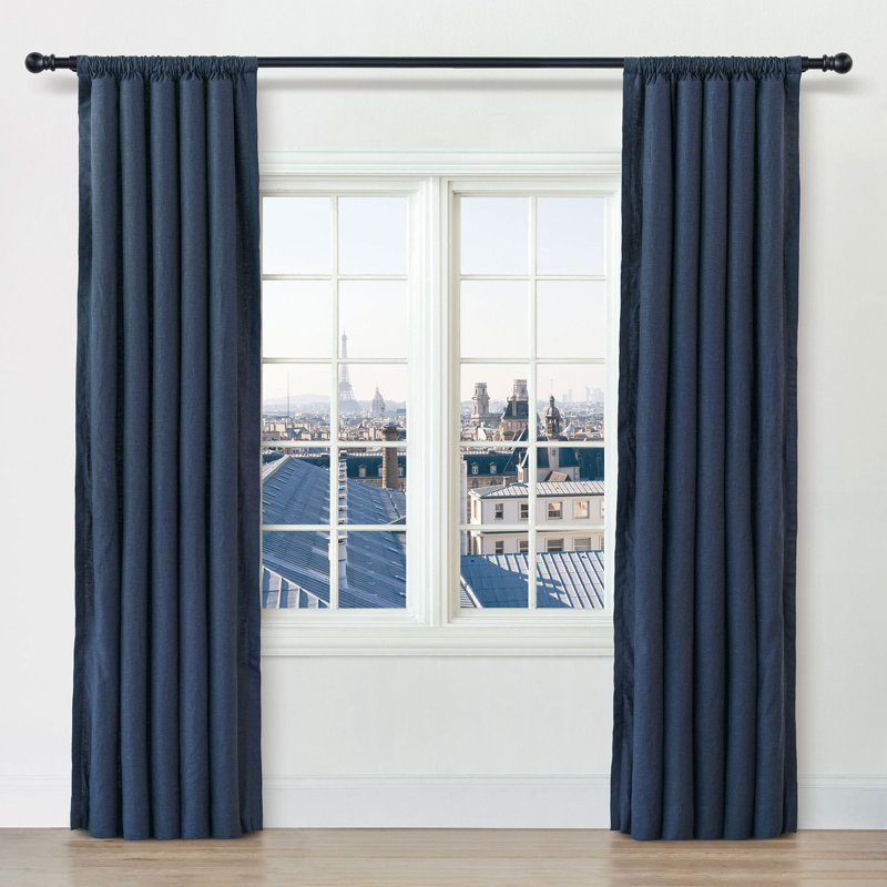 Brisa Room Darkening Curtain, 96" W x 120" L, Indigo