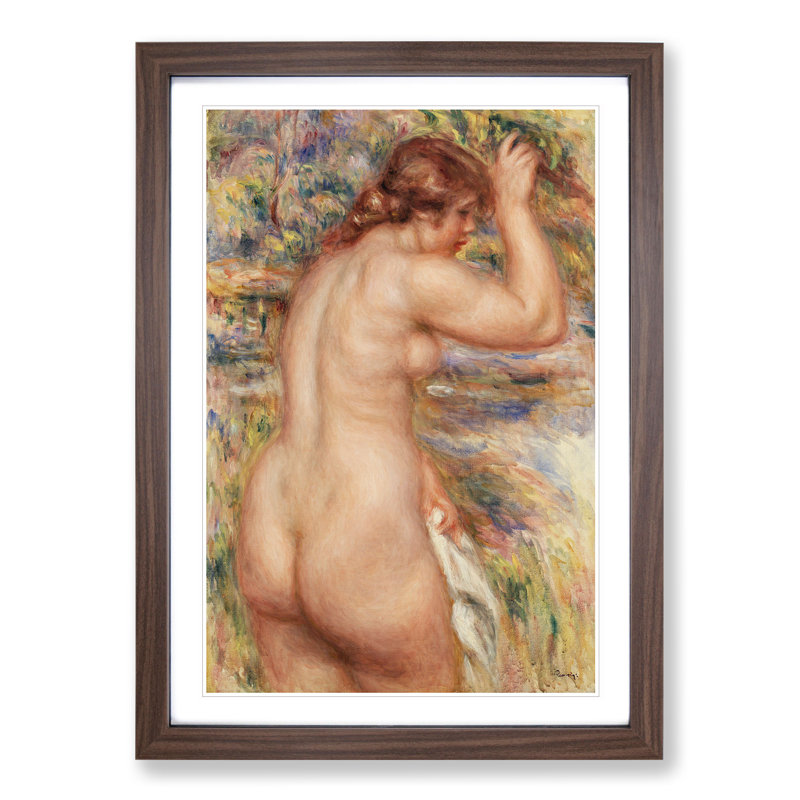 Nude Vol.1 by Pierre-Auguste Renoir - Picture Frame Painting, Walnut Framed, 90cm H x 65cm W x 2cm D