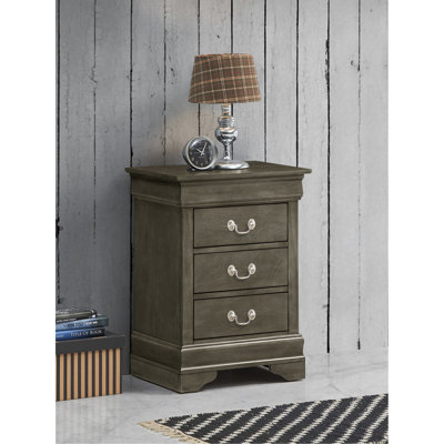 Charming Traditional Grey Nightstand